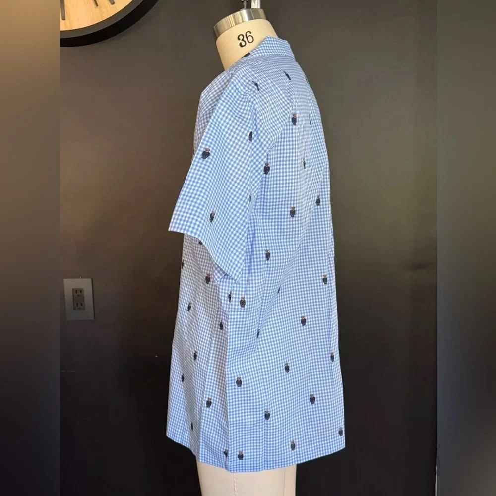 Polo Ralph Lauren Sailor Bear Pajama Sleepwear Button‎ Down Shirt Med & Lg